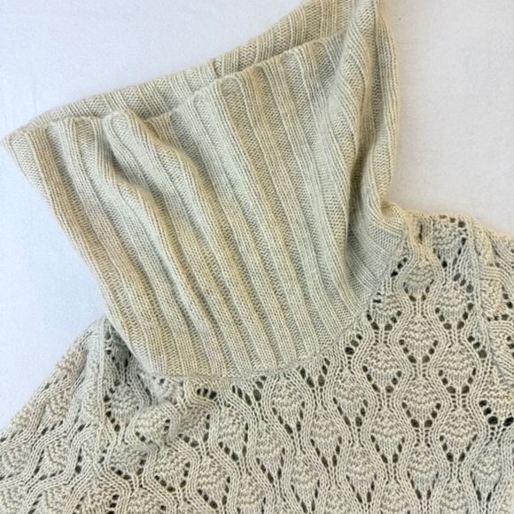Cynthia Rowley Beige Angora Wool Blend Cowl Neck Cable Knit Sweater Dress XS - Picture 3 of 13